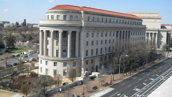 Apex Building as seen from the Newseum balcony, Washington, DC, March 30, 2013. Home of the Federal Trade Commission.