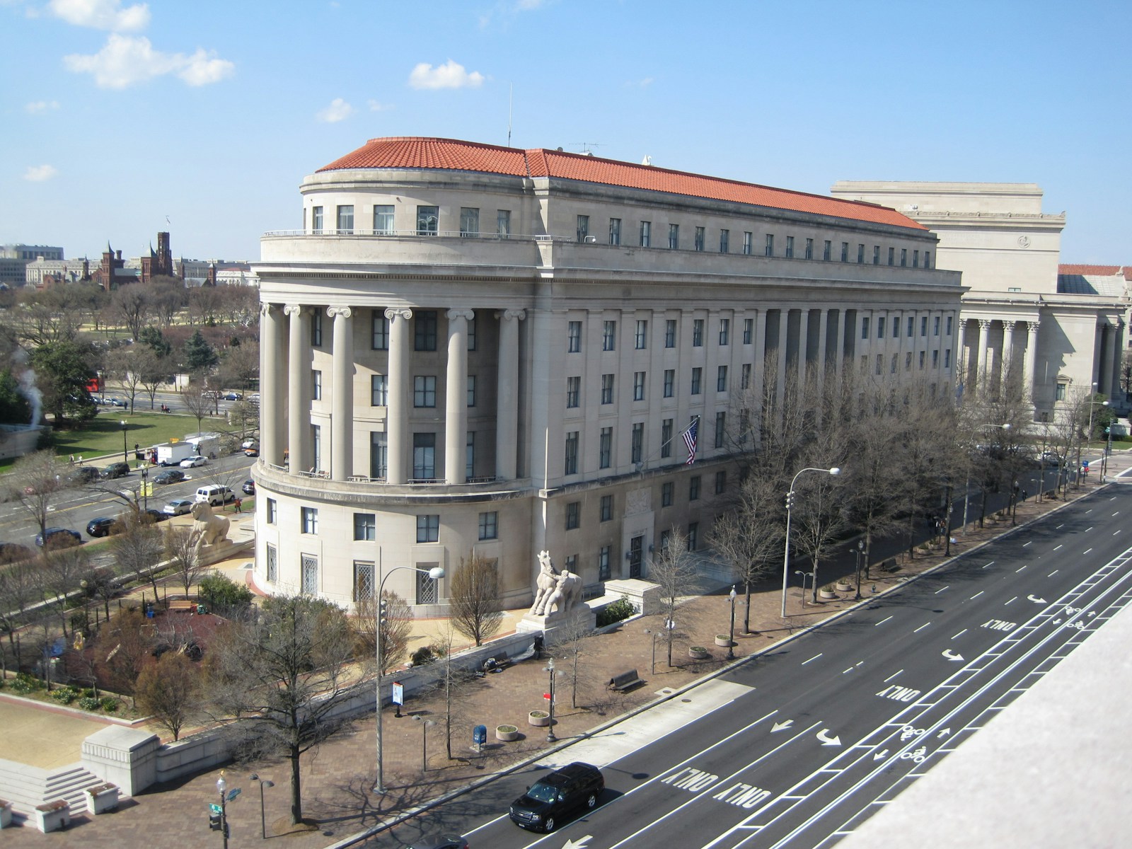 Apex Building as seen from the Newseum balcony, Washington, DC, March 30, 2013. Home of the Federal Trade Commission.