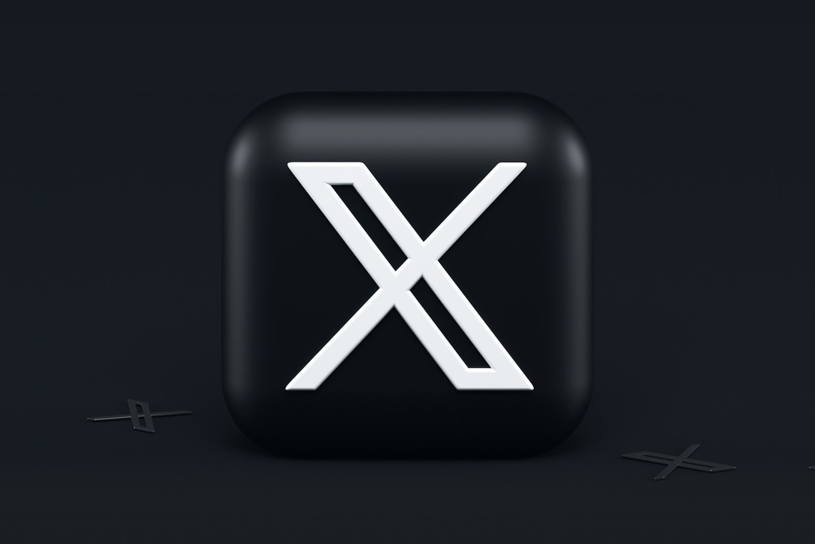 X com 3d Icon Concept. Dark Mode Style. Write me, if you need similar icons for your products 🖤