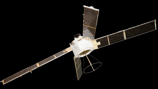 Navigational Satellite, Transit 5-A Silhouetted view of Transit 5-A satellite, July 10, 2012. Record ID: nasm_A19850001000